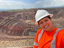 Environmental Science undergraduate senior Ana Soto visits San Manuel mine while interning with SRK