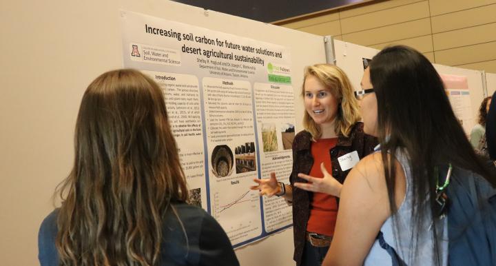 Students learn how to communicate their research at SWESx poster session