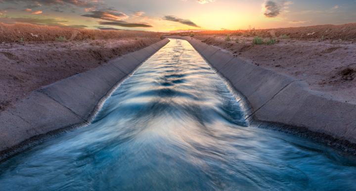 A canal in the desert of Arizona