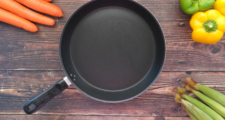 A cooking pan, a household item commonly associated with PFAS chemicals